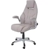 MCW Bürostuhl MCW-A65, Schreibtischstuhl Chefsessel Drehstuhl, Kunstleder MVG- taupe-grau