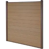 Mendler WPC-Sichtschutz Savoie, Windschutz Zaun, Alu Premium Basiselement, 1,90m teak