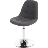 Mendler Esszimmerstuhl MCW-A60, Stuhl Drehstuhl, Retro 50er Jahre Design Stoff/Textil hellgrau, Chromfuß