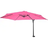 Mendler Wandschirm Acerra, Ampelschirm Balkonschirm Sonnenschirm, 3m neigbar, Polyester Alu/Stahl 9kg pink-rosarot