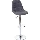 MCW Barhocker MCW-A67, Barstuhl Tresenhocker grau Stoff/Textil, Fuß chrom