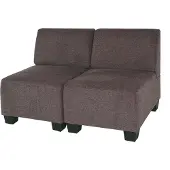 Mendler Modular 2-Sitzer Sofa Couch Moncalieri, Stoff/Textil braun, ohne Armlehnen