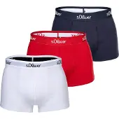 s.Oliver Herren Boxershorts, 3er Pack - Trunks, Hipsters, Baumwoll-Stretch