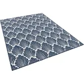 Pergamon In- und Outdoor Teppich Beidseitig Cape Cod Modern Blau Creme, Größe:160x220 cm
