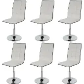 MCW 6er-Set Esszimmerstuhl MCW-C41, Stuhl Küchenstuhl, höhenverstellbar drehbar, Kunstleder MVG- weiß