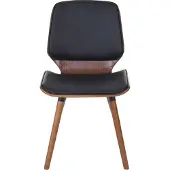MCW 2er-Set Esszimmerstuhl MCW-B16, Holz Bugholz Retro-Design Walnussoptik, MVG- Kunstleder schwarz