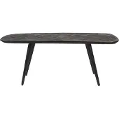Trendmöbel24 Beistelltisch Couchtisch WEBSTER aus recyceltem Teakholzfurnier