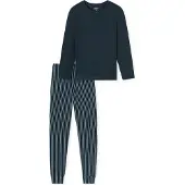 Schiesser Schlafanzug "Uncover Nightwear" 2 mit Rundhalsausschnitt, Langarm, Single Jersey-Qualität