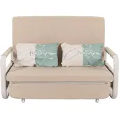 Mendler Schlafsofa MCW-M83, Schlafcouch Couch Sofa, Schlaffunktion Bettkasten Liegefläche, 130x185cm Stoff/Textil beige