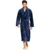 Vossen Bademantel "Feeling-L, ideal für Sauna & Spa, Hotelbademantel, Morgenmantel" Gr. S, schwarz (winternight), L:116cm, Webvelours, Hausmäntel, Bademantel, mit hohem Kragen