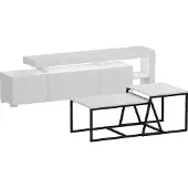 Skye Decor , Beliz - White, Wohnzimmermöbel-Set, Weiß, 100 % MELAMINBESCHICHTETE SPANPLATTEN, 192 x 37 x 53 cm