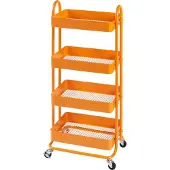 En.casa Küchenrollwagen ’Pyhäntä’ mit 4 Ablagekörben 103,5 x 46 x 35 cm Stahl Orange