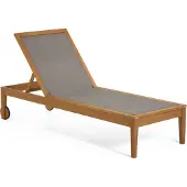 Natur24 Sonnenliege Caterin 200 x 70 x 94 cm Eukalyptusholz Liege Garten Terrasse Neu