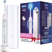 Oral-B SmartSeries 80353920, Erwachsener, Rotierende Zahnbürste, Tägliche Pflege, Zahnfleischpflege, Sensibel, Whitening, Silber, Weiß, 2 min, Extra weich