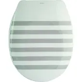 MSV 3700703929543, Verlängert, Harter Toilettensitz, Grau, Duroplast, 370 mm, 455 mm