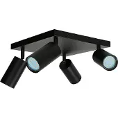 Licht-Erlebnisse Deckenspot Metall verstellbar B: 25 cm Schwarz GU10 4-flammig Spot Lampe Decke