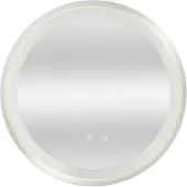 Pro-Tec LED-Badspiegel 'Maratea' Ø80cm 3 Lichtfarben Touch und Antibeschlag Silber