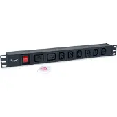 Equip 8-Fach Steckdosenleiste, 6 x IEC-C13 + 2 x IEC-C19, Ein-/Ausschalter, Aluminiumgehäuse