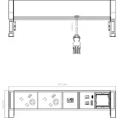 Bachmann DESK2 2xUK 1xUSB A/C 22W 1xCM 0,2m GST18 RAL9005