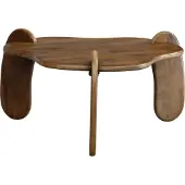 FineBuy Couchtisch Mango Massivholz Ø 78 cm Walnussfarben · Design Wohnzimmertisch in organischer Form · Handgefertigter Sofatisch