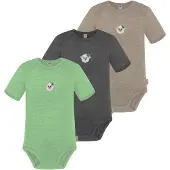 Normani 3er Set Baby Merino Body Kurzarm „Tauranga" - 9295