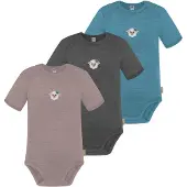 Normani 3er Set Baby Merino Body Kurzarm „Tauranga" - 9295