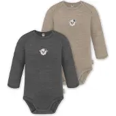 Normani 2er Pack Baby Merino Body Langarm „Auckland" - 9373