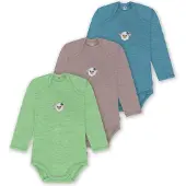 Normani 3er Pack Baby Merino Body Langarm „Auckland" - 9383