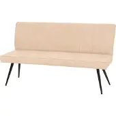 Mendler Sitzbank MCW-K16, Esszimmerbank Bank Polsterbank, Rückenlehne Stoff/Textil Chenille Metall 160cm creme-beige
