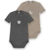 Normani 2er Set Baby Merino Body Kurzarm „Tauranga" - 9297