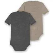 Normani 2er Set Baby Merino Body Kurzarm „Tauranga" - 9297