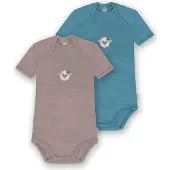 Normani 2er Set Baby Merino Body Kurzarm „Tauranga" - 9297