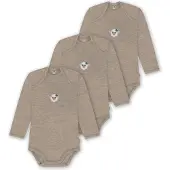 Normani 3er Pack Baby Merino Body Langarm „Auckland" - 9379