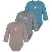 Normani 3er Pack Baby Merino Langarmbody „Tuai" - 9403