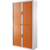 PaperFlow Rollladenschrank easyOffice, 4 Fachböden, Höhe 2040 mm, weiss / orange