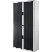 PaperFlow Rollladenschrank easyOffice, 4 Fachböden, Höhe 2040 mm, weiss / schwarz