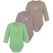 Normani 3er Pack Baby Merino Langarmbody „Tuai" - 9403