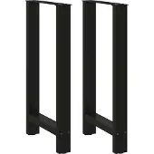 vidaXL Bartischbeine Schwarz 2 Stk. 50x(90-91) cm Stahl