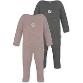 Normani 2er Pack MERINO Baby Merino Strampler „Levin" - 9413