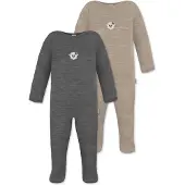 Normani 2er Pack MERINO Baby Merino Strampler „Levin" - 9413