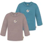 Normani 2er Pack Baby Merino Longsleeve „Taupo" - 9473