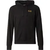EA7 für Herren. 7M000569_AF13512 Baumwoll-Kapuzenpullover mit Reißverschluss Logo Series schwarz (XXL), Lässig, Sportlich, Baumwolle, Multis
