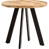 Wohnling Esszimmertisch 80x80x75 cm Mango Massivholz Esstisch Modern Küchentisch Massiv mit Metallbeinen Holztisch Esszimmer Rund Kleiner Speisetisch