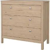 Ebuy24 Madrid Kommode 3 Schubladen Eichen-Nachbildung.