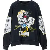 Desigual Sweatshirt Minnie 25SWSK25 Schwarz Regular Fit