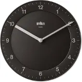Braun BC 06 B Quarzwanduhr analog schwarz, Wand, Quarzuhr, Kreis, Schwarz, Klassisch, AA