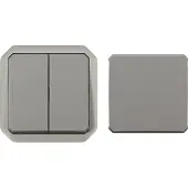 Legrand PLEXO New Einsatz, 5-in-1 Feuchtraum Aufputz Doppelwechseltaster, Doppelwechsel-/Wechselschalter + Taster mit Wechselkontakt, Wechselschalter, Wechseltaster 069506L