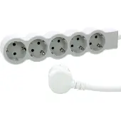 Legrand 694555, 1,5 m, Drinnen, Abgewinkelt, Grau, Weiß, 5 AC-Ausgänge, 487 g