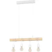Eglo TOWNSHEND Hängeleuchte Hängelampe Pendellampe Pendelleuchte - L70 x B10,5 x H110 cm - weiß - 4X60W exkl. - IP20
