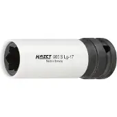 Hazet Schlag- Maschinenschrauber Steckschlüssel-Einsatz, Sonderprofil, (1/2 Zoll), Radschrauben Hybr silber/schwarz - 905SLG-17 - silber/schwarz
